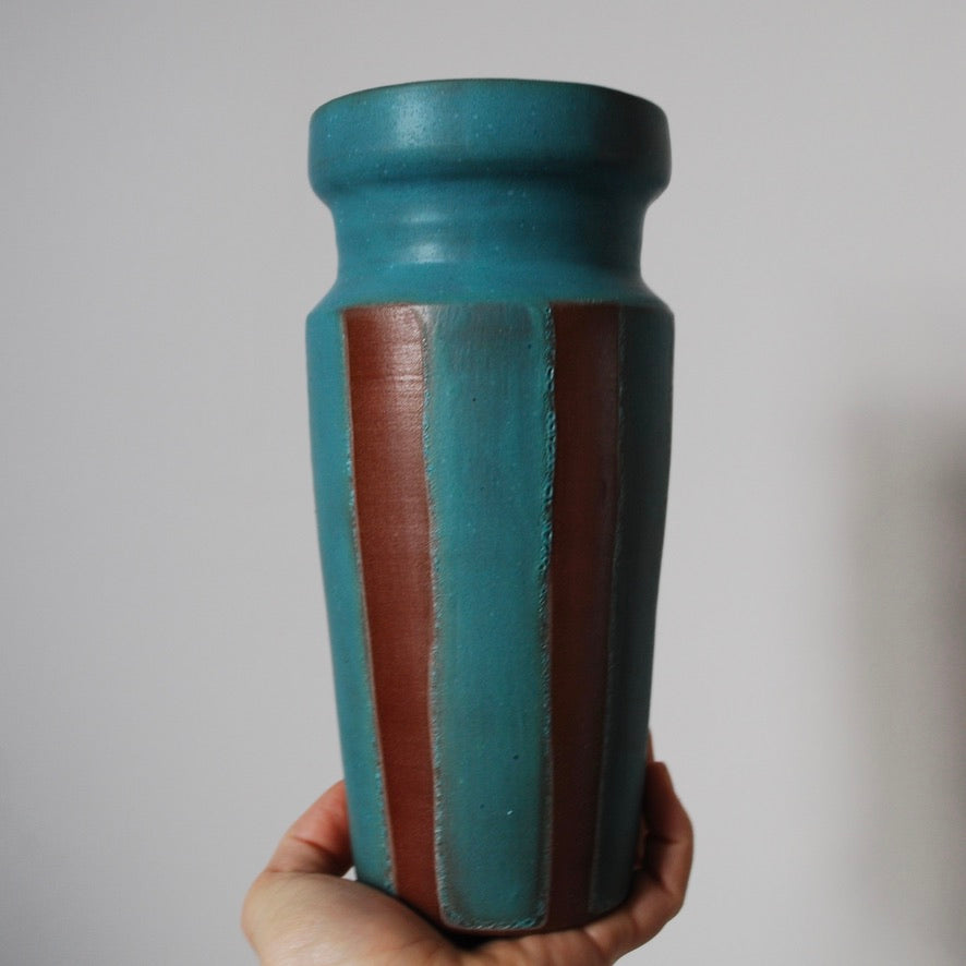 Striped Turquoise Vase